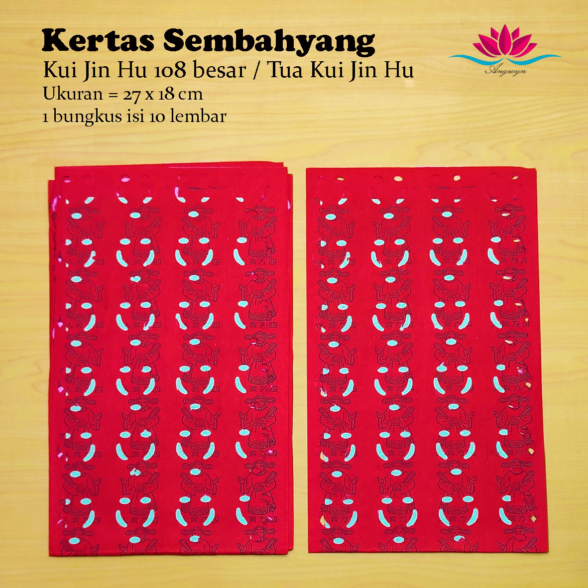 Kertas Sembahyang Kui Jin Hu / Kui Jin Hu 108 Besar / Tua Kui Jin Hu