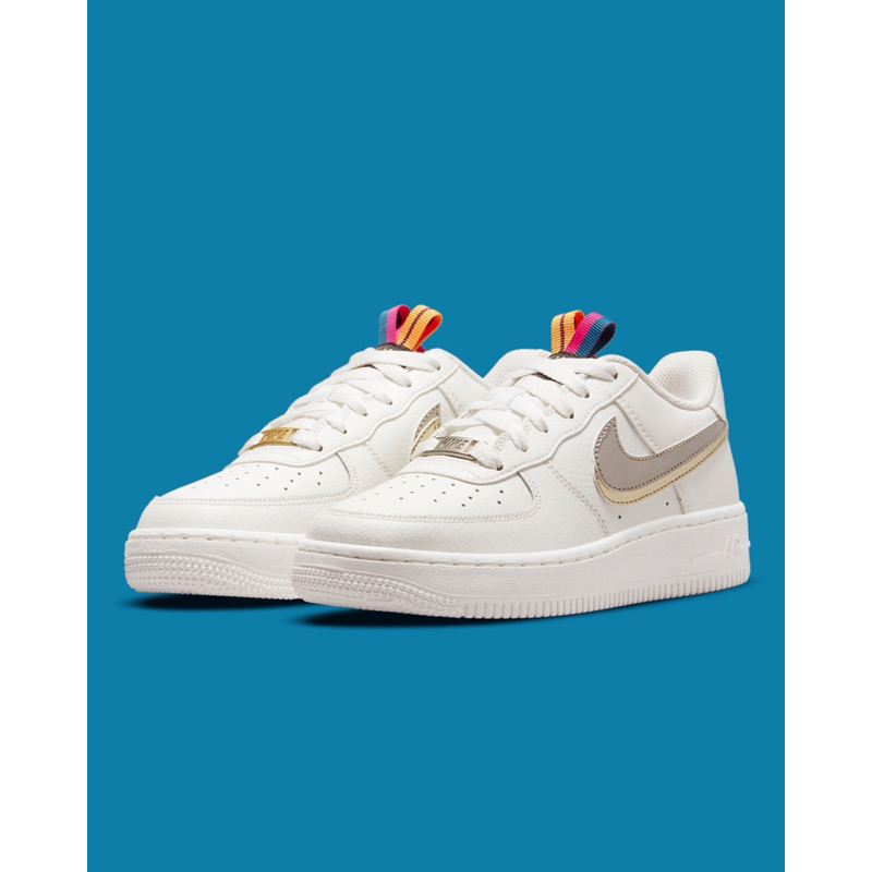 Nike Air Force 1 Gold Double Swoosh GS