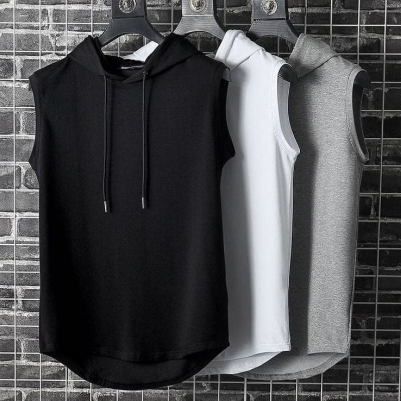 Hoodie buntung/hoodie kupluk/hoodie singlet/kaos distro/kaos lengan buntung pria