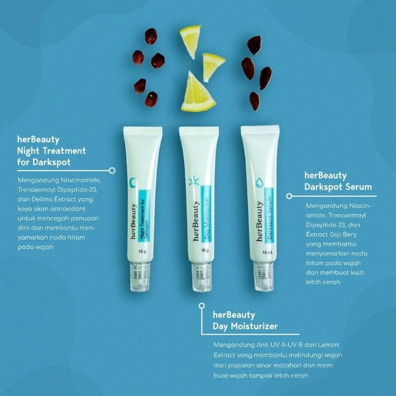 HERBEAUTY SKINCARE PAKET HEMAT BRIGHT AND GLOW ACNE DARKSPOT