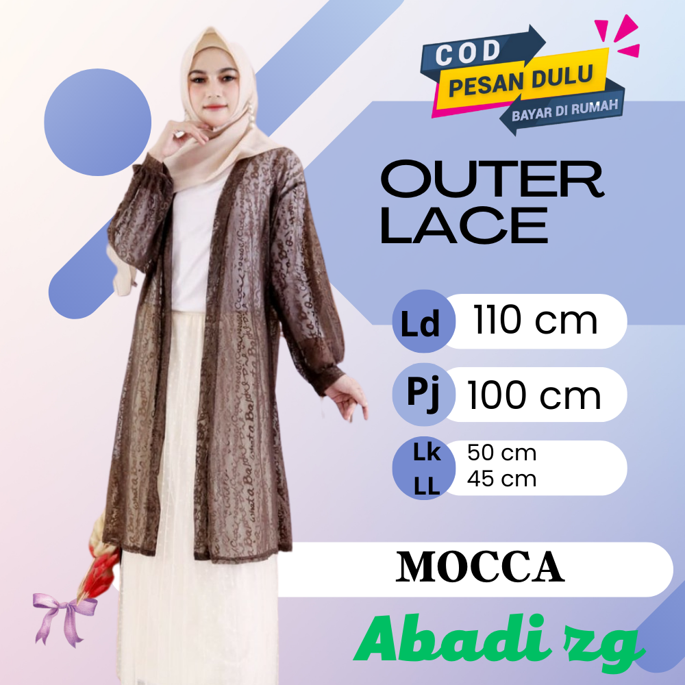 KARDIGAN BROKAT LENGAN PANJANG - OUTER PANTAI LENGAN BALON  LENGAN PITA (OUTERWEAR)