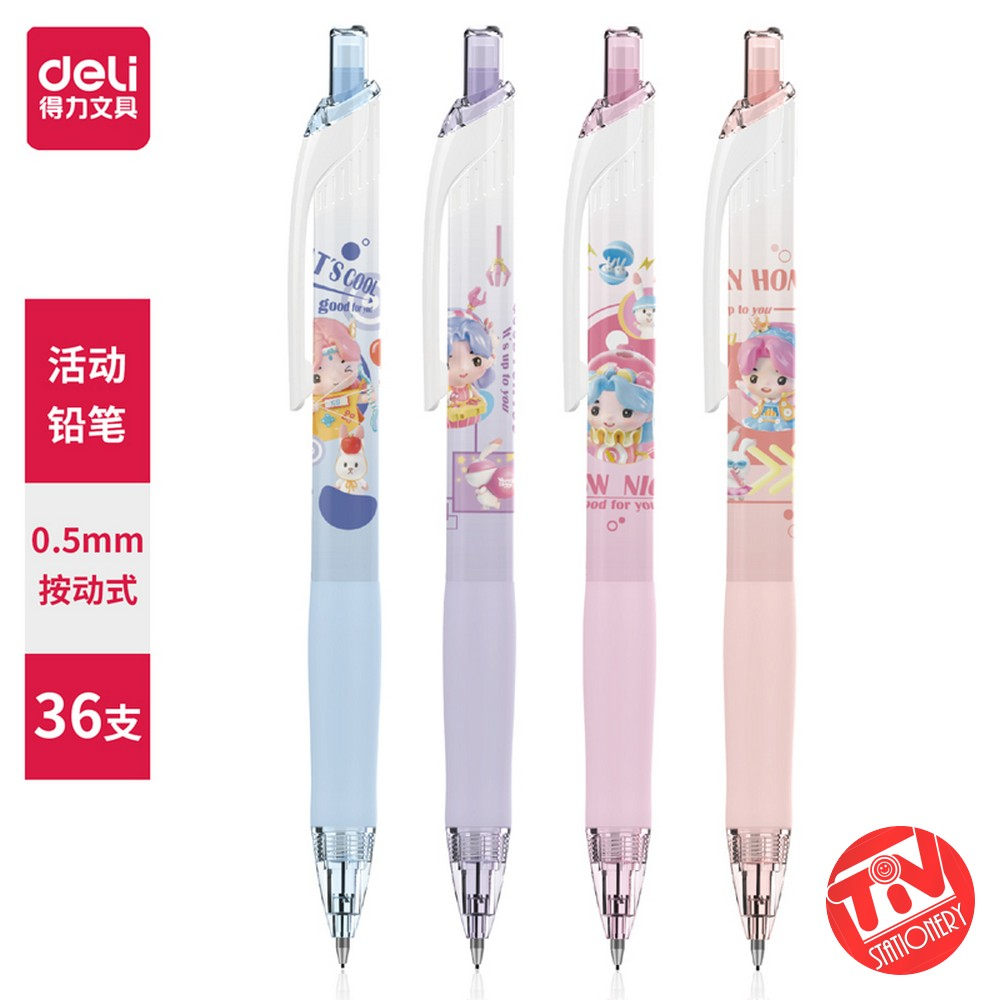 

Pensil Cetek Deli Mechanical Pencil with Rubber Grip Fancy 0.5 mm