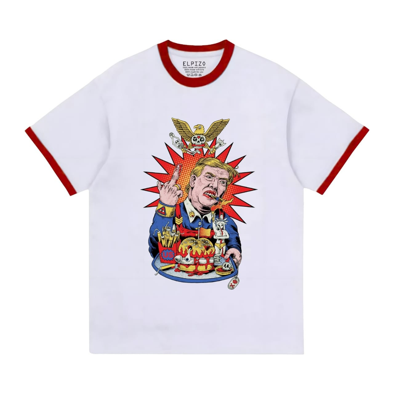 Elpizo Apparel | T-shirt Ringer Tee | Trumps | Pakaian pria | Pakaian wanita | Vintage | Casual Stre