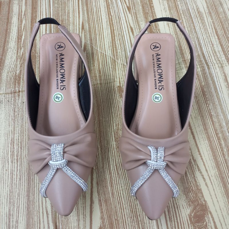 Pansus cantik kekinian heel 3cm bahan dove KF1