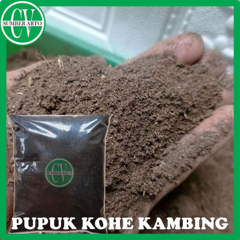 Pupuk kandang kohe kambing giling /pupuk kohe kandang kambing kemasan 500 gram