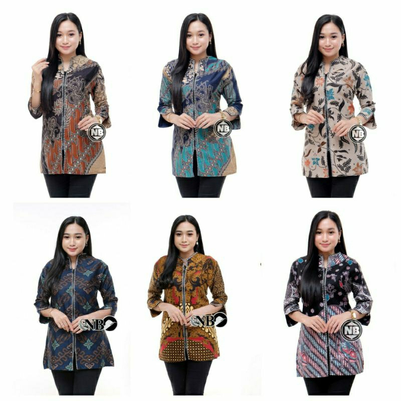 Batik wanita ASJ SA HRB02 Kenongo Kemeja Tosca Pendek