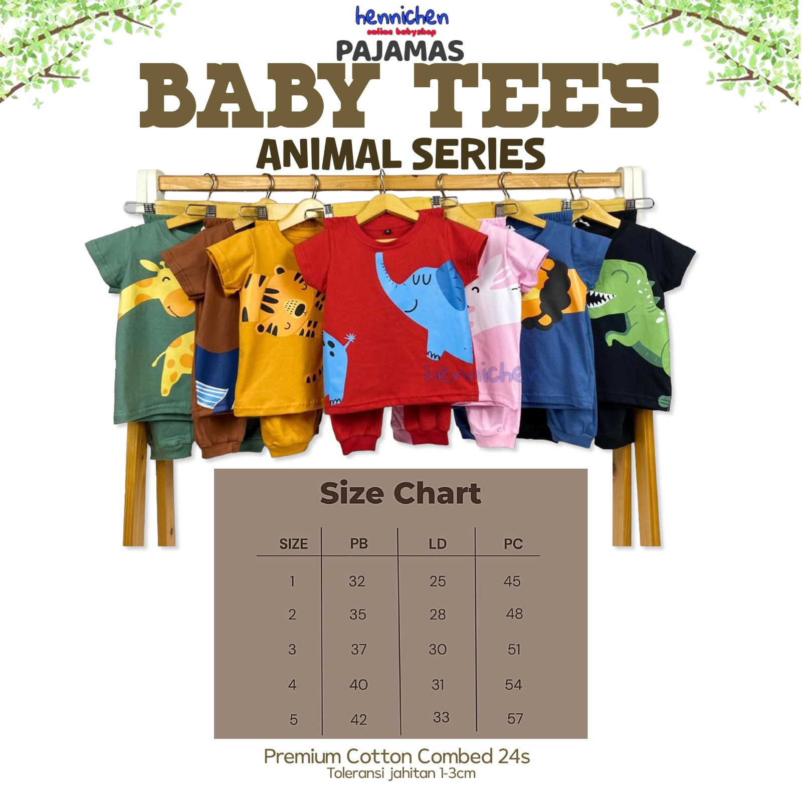 PAJAMAS BABY TEES ANICUT SERIES SABLON BAJU PENDEK PANJANG ANAK PAJAMAS ANAK 1-5 TAHUN PNP