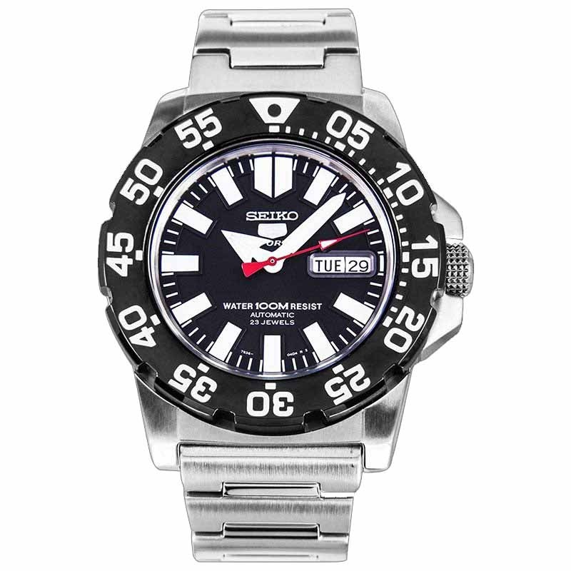 Seiko 5 SNZF51K1 Monster Silver Black White