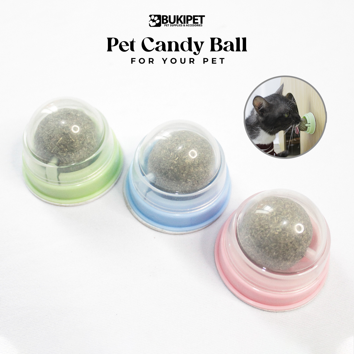 Catnip Rotating Catmint Ball Anti Stress Kucing - PET CANDY BALL