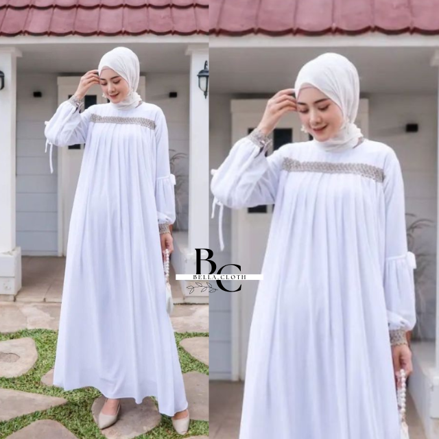 Gamis  Putih Wanita Jumbo-Gamis Abaya Putih Turkey-GamisPutih Wanita Jumbo-Gamis Syari Abaya remaja-