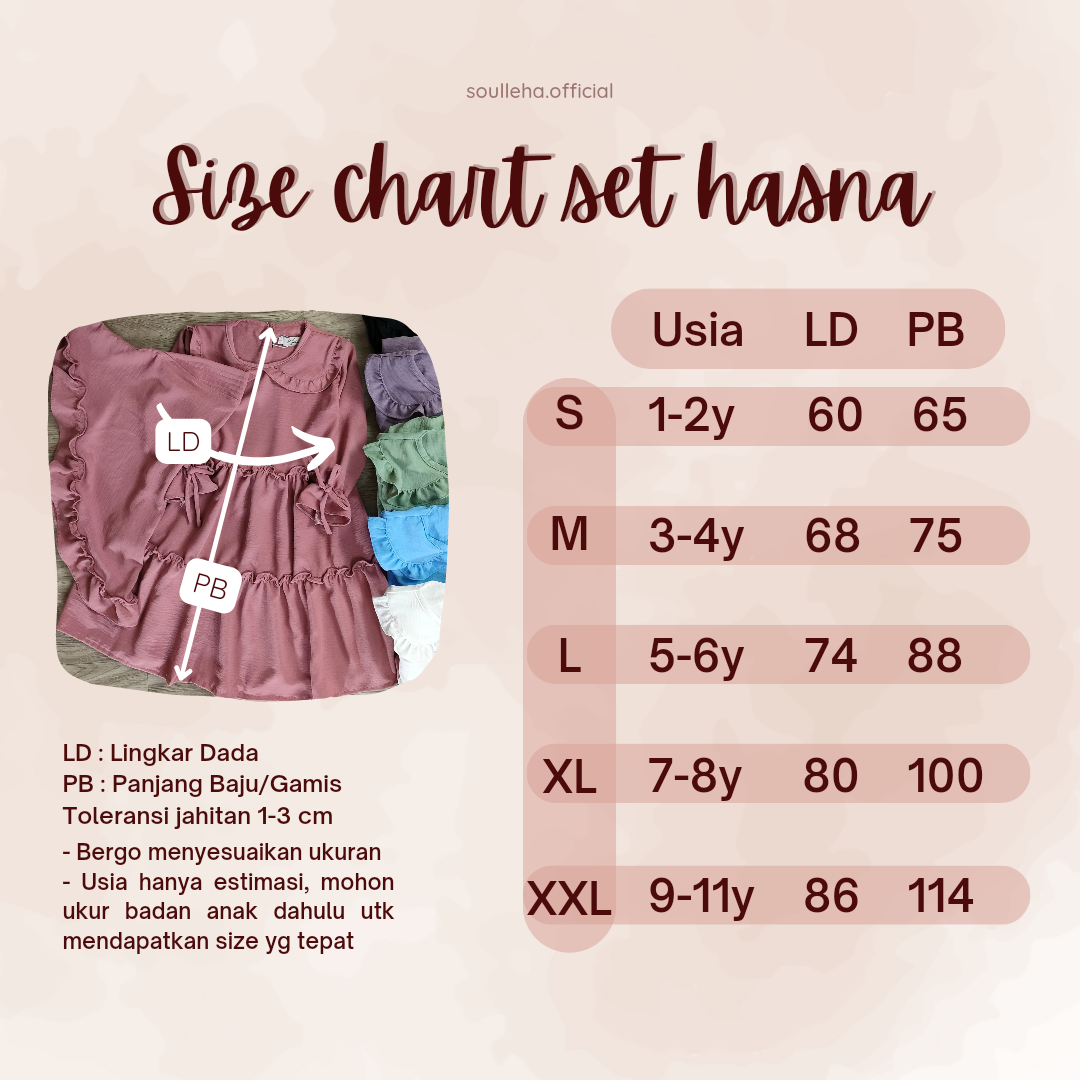 Soulleha Set Gamis Anak Hasna Crinkle Airflow Premium 1-11 Tahun