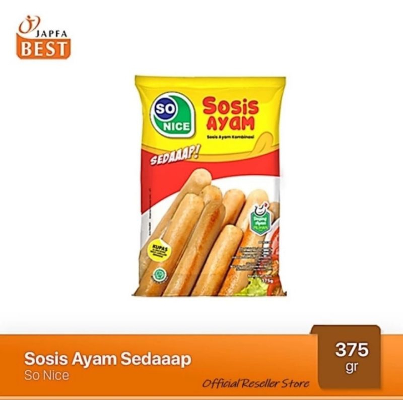 

SO NICE Sedaaap Sosis Ayam 375Gr