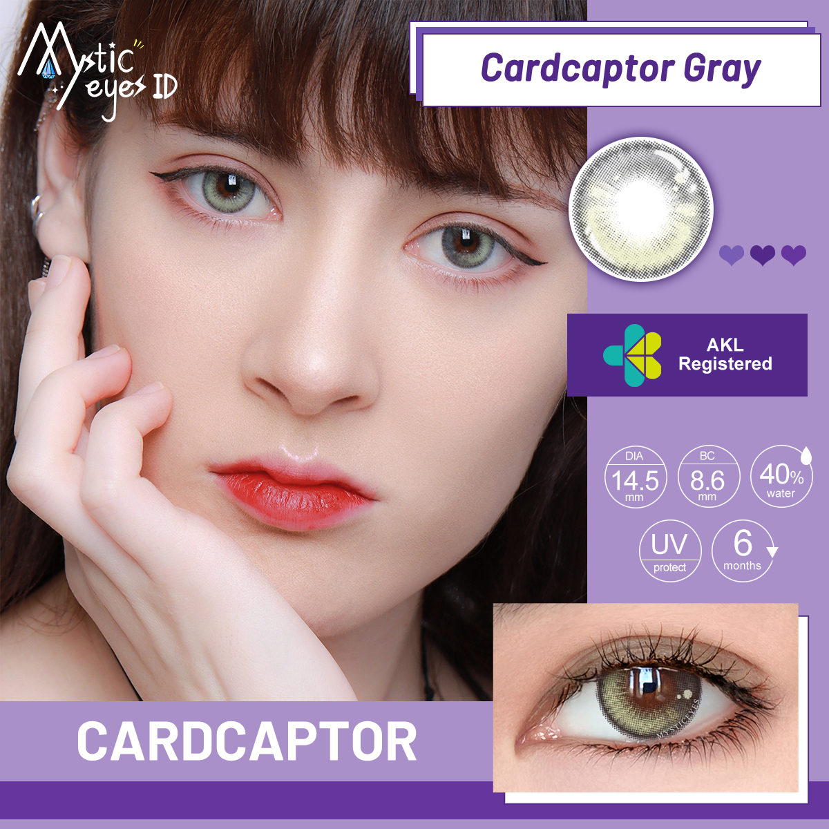 [✅COD] MYSTICEYES SOFTLENS Cardcaptor SERIES dreamconc girl Blue purple COLOR CONTACT LENS  NORMAL 14.5 MM