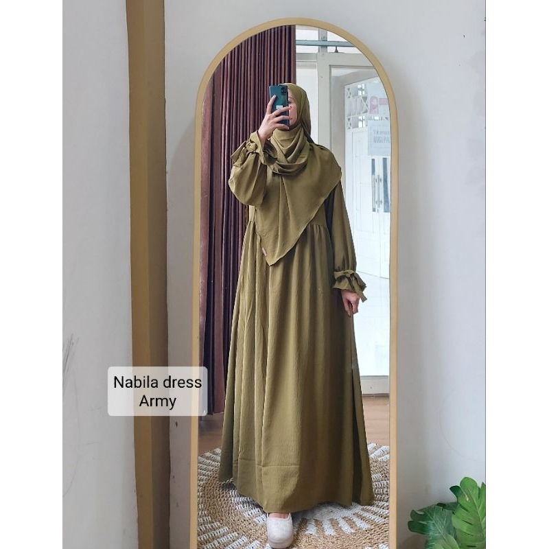 Gamis cringkle premium/ nabila dress elzeima