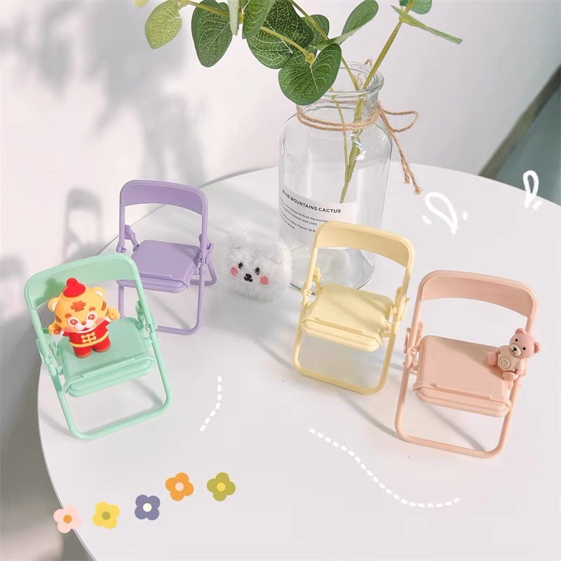 Phone Holder Kursi Macaron / Stand HP Model Kursi Lipat Dudukan Penyangga HP TERBARU