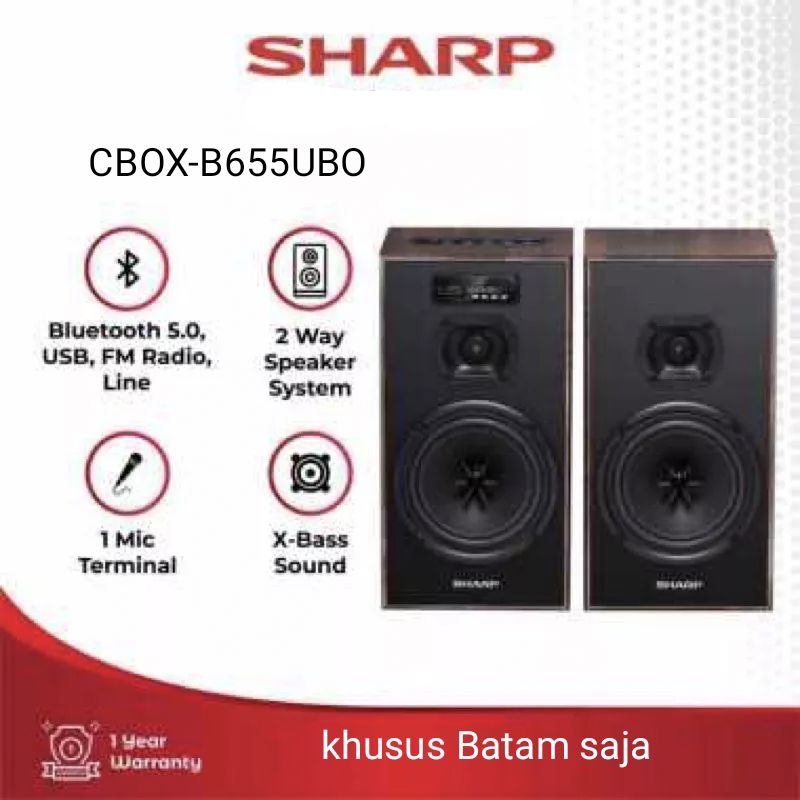 SHARP SPEAKER ACTIVE BLUETOOTH CBOX B655UBO GARANSI RESMI ( BATAM )