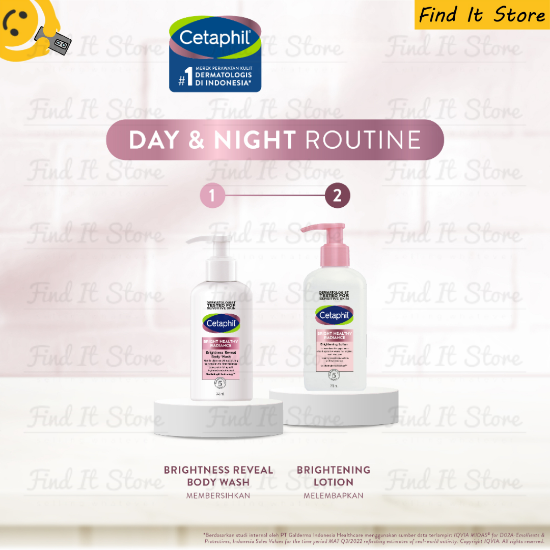 Cetaphil Bright Healthy Radiance Treatment Series Face Cleanser Body Lotion Body Wash Toner Day Night Cream | Gentle Bright Technology | BPOM