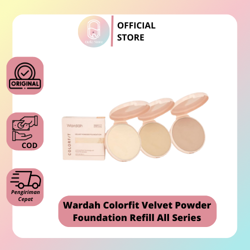 QEILA - Wardah Colorfit Velvet Powder Foundation Refill All Series | Ready Stock All Product