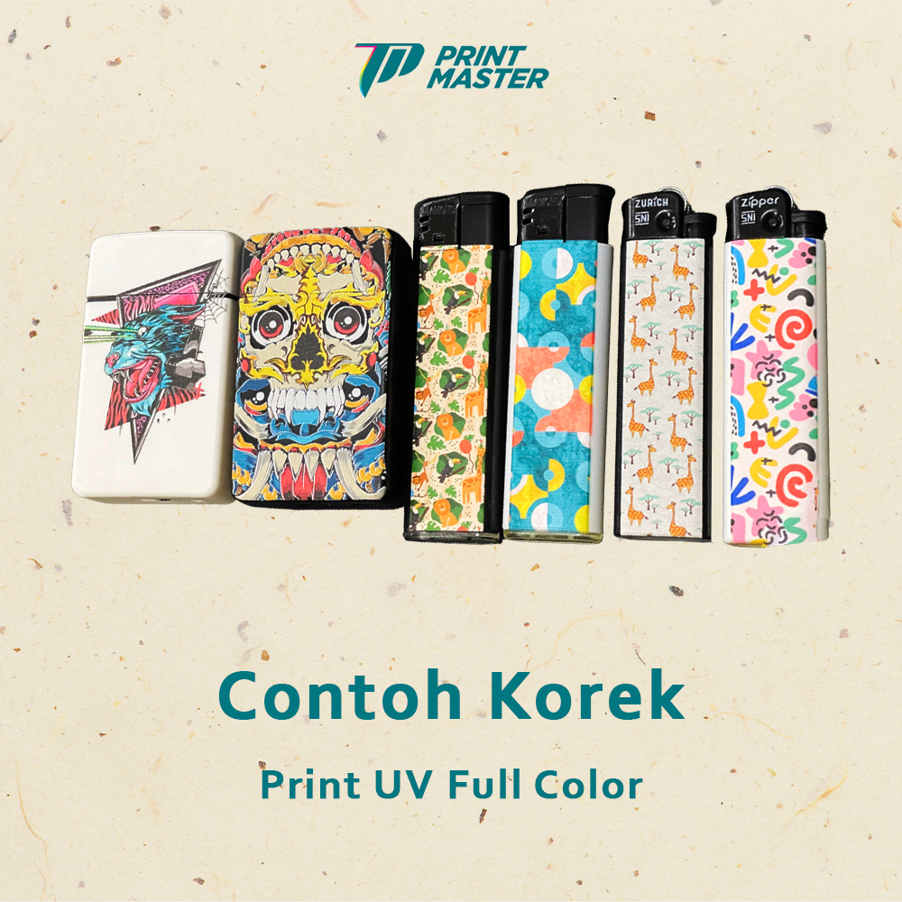 Custom Korek Api Gas Lighter Promosi Souvenir Print UV Warna 2 Sisi