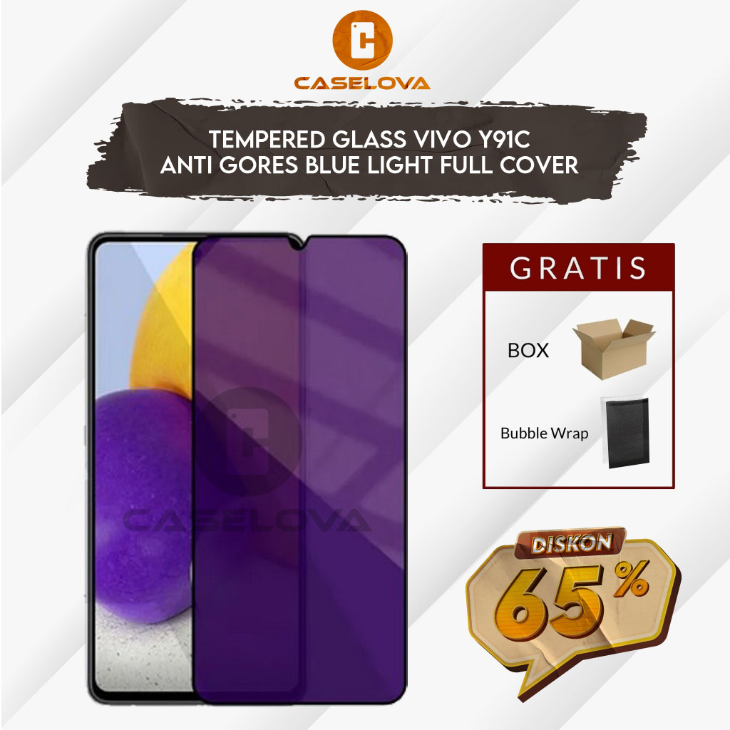 ANTI GORES BLUE LIGHT Vivo Y91C Full Cover Tempered Glass Matte AG 5D