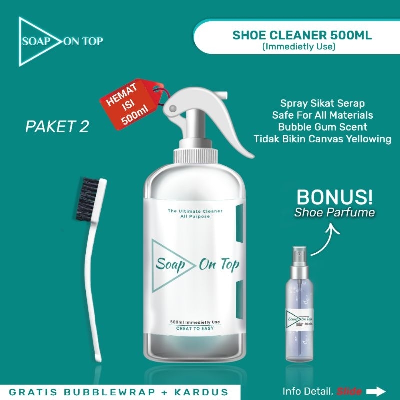 Shoes on top Pembersih sepatu putih &amp; warna 500ml