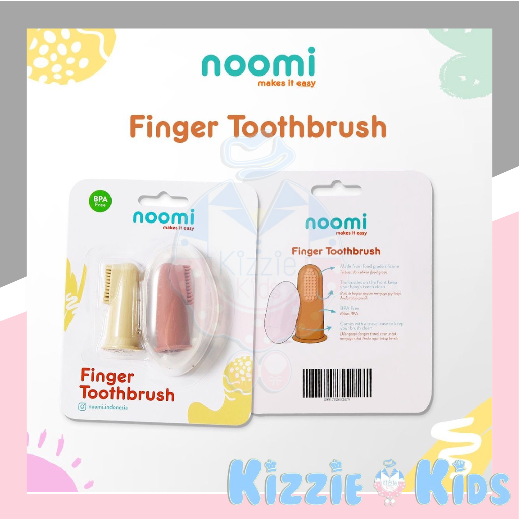 NOOMI 2Pcs Silicone Finger Toothbrush with Case sikat gigi dan lidah bayi pembersih lidah bayi