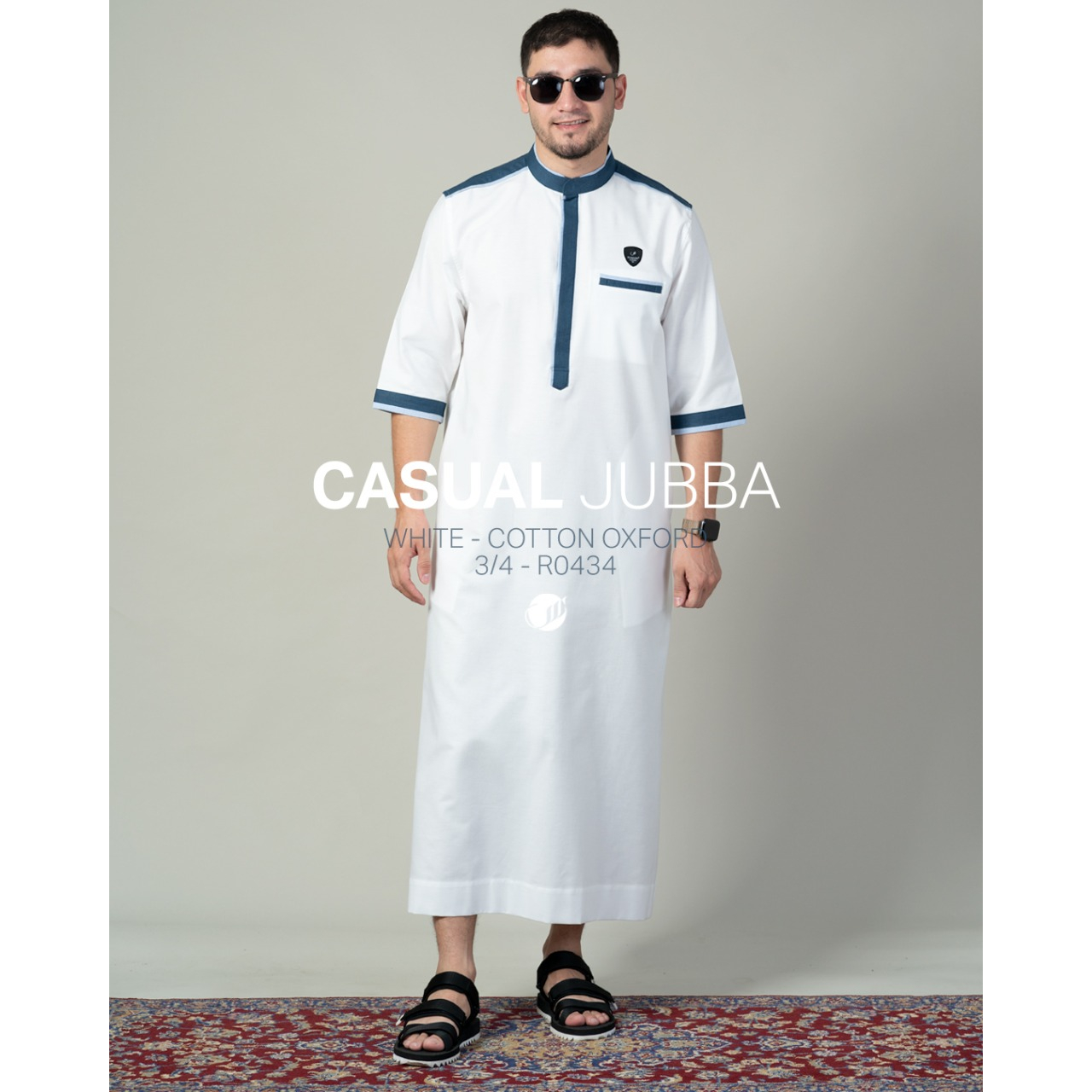 Samase Jubah Pria Dewasa - Jubah Casual R0434 White