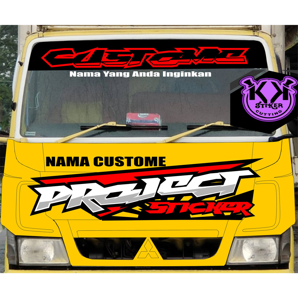 STIKER/STICKER/SC.066/CATING/CUTTING/STIKER DOP DEPAN TRUK/STIKER TULISAN DOP DEPAN/STIKER CUSTOME/S