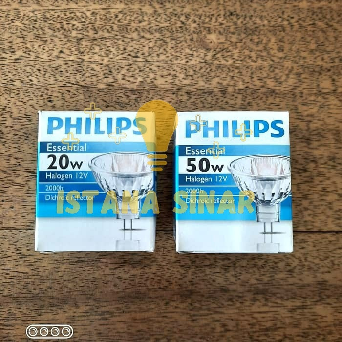 LAMPU HALOGEN MR 16 CLOSED 12V 20W 50W PHILIPS Lampu Halogen Mangkok