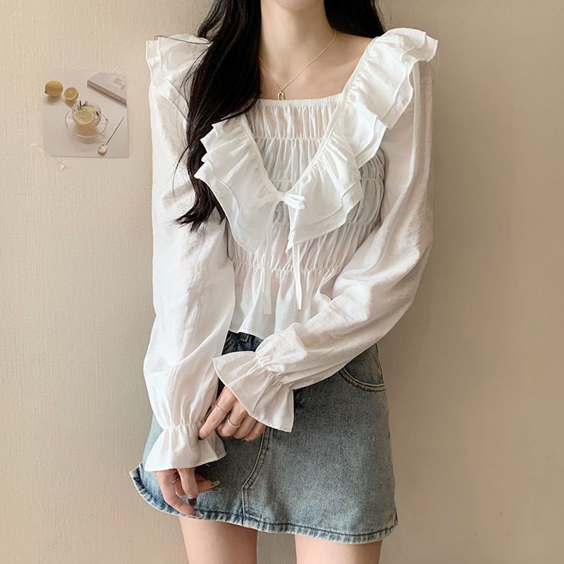 MOOGU ♡ Blouse korea temperamen atasan wanita fashion top