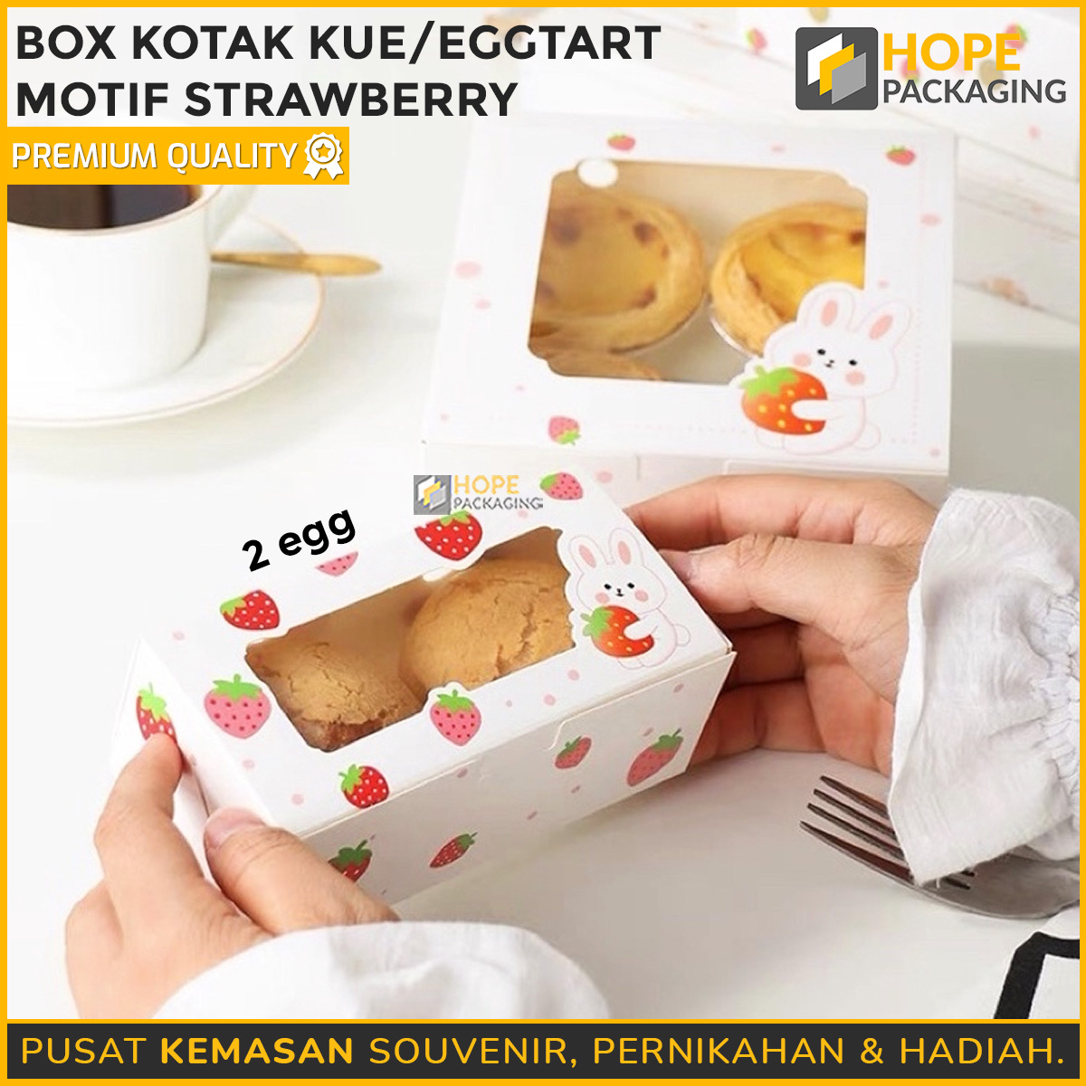 [ ISI 3 PCS] Box Kotak Kue / Egg Tart Motif Strowberry / Egg Tart Box Kotak Kue Donut Dessert Box Egg Tart Box Pie Soes