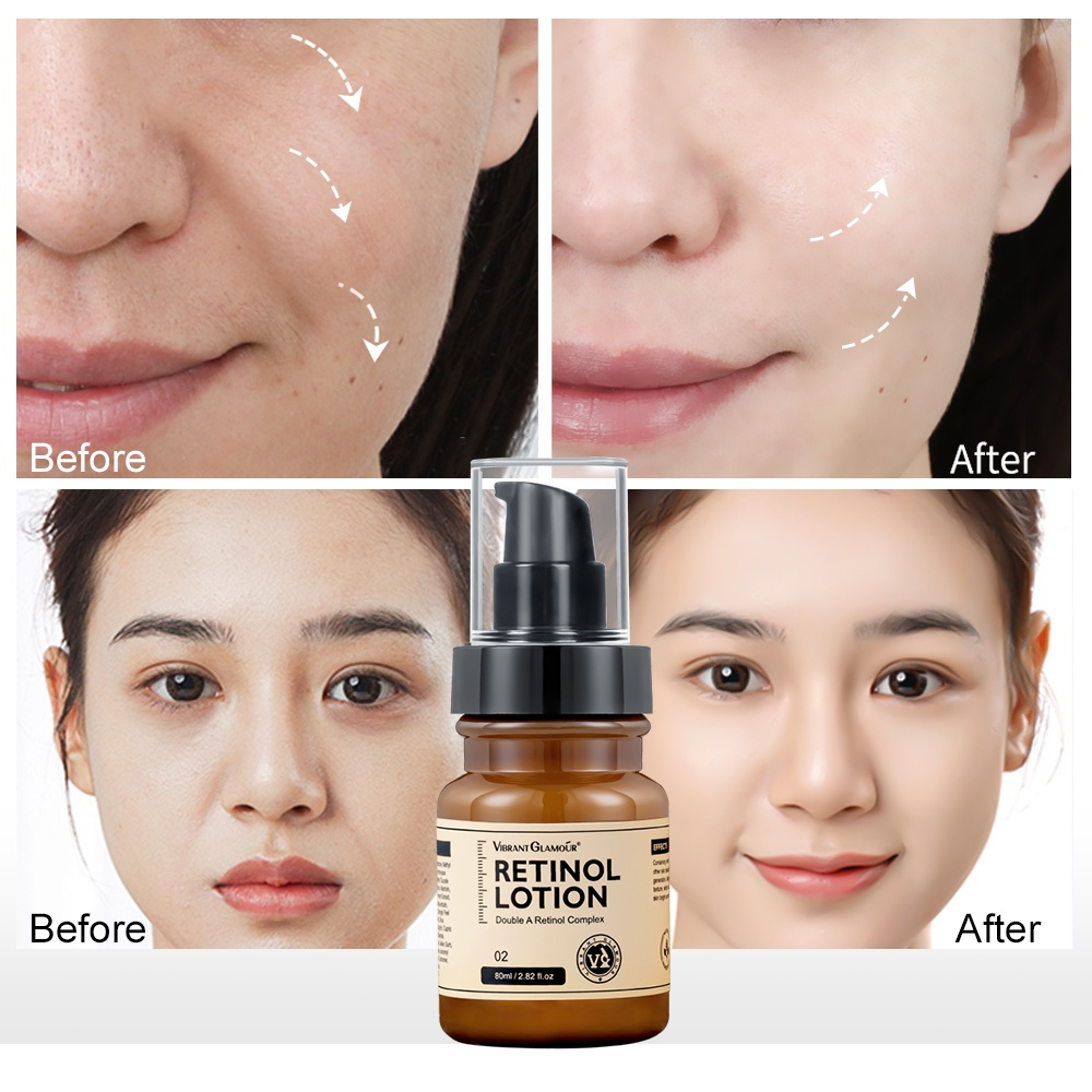 VIBRANT GLAMOUR Krim Losion Retinol Ganda 80ml Meningkatkan Produksi Kolagen Mengembalikan kulit kencang VA