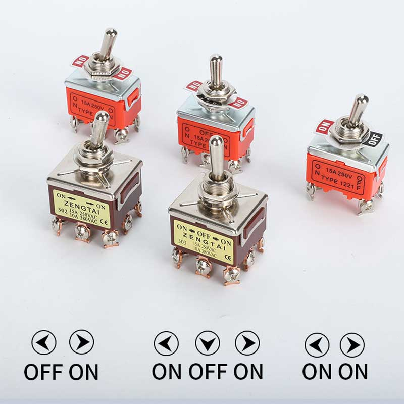 Saklar Toggle Switch Momentary 6pin  Toggle Spring Switch 6 Kaki ON OFF ON Switch