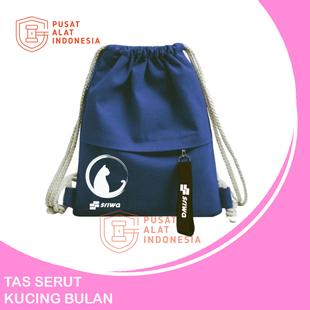 TAS SERUT RANSEL SEKOLAH PUNGGUNG MOTIF KUCING BULAN WANITA SR334 KERUT CEWEK