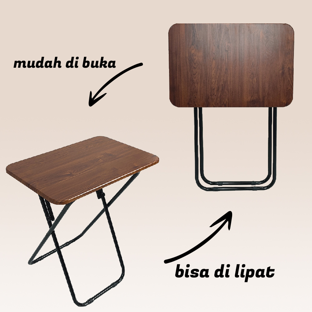 Meja Lipat Portable Meja Lipat Kotak Kayu