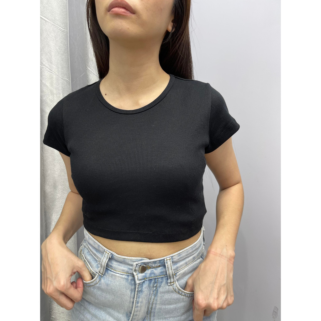 ROSEE TOP by PEACHY Crop Top Rib Allsize