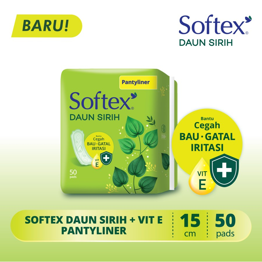 Softex Pantyliner Daun sirih 30 dan 50 pads