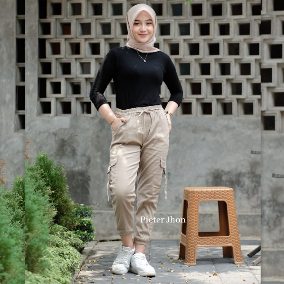 Celana Jogger Cargo Wanita Baggy Pants Jogger Cargo Wanita Celana Wanita Cargo Terlaris