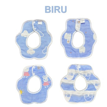 •YF• CLM1158 Celemek Bayi Penyerap Air Liur Karakter Lucu Bentuk Bunga Bisa Diputar Apron Baby Bibs Slabber Perlengkapan Makan