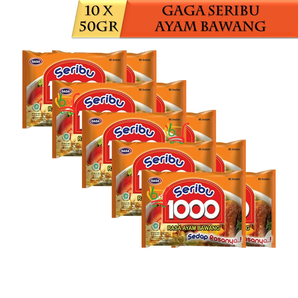 

10PCS Mie Gaga Seribu Mi Instan Kemasan Ekonomis Rasa Ayam Bawang