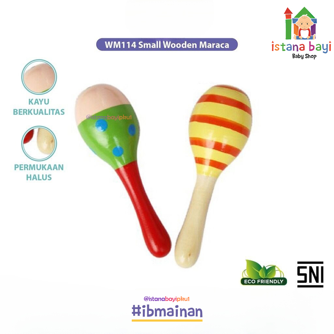 Mainan Edukasi - Small Wooden Maraca WM114 - Mainan Anak