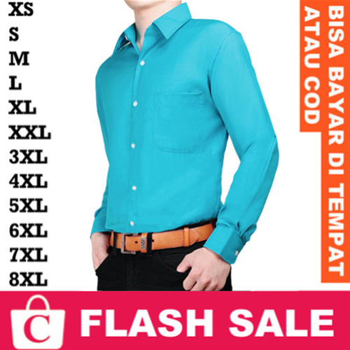 8XL 7XL 6XL 5XL 4XL 3XL XXL XL L M S XS Kemeja Cowok Hem Pria Tebal Jumbo Big Size Panjang Polos Dri