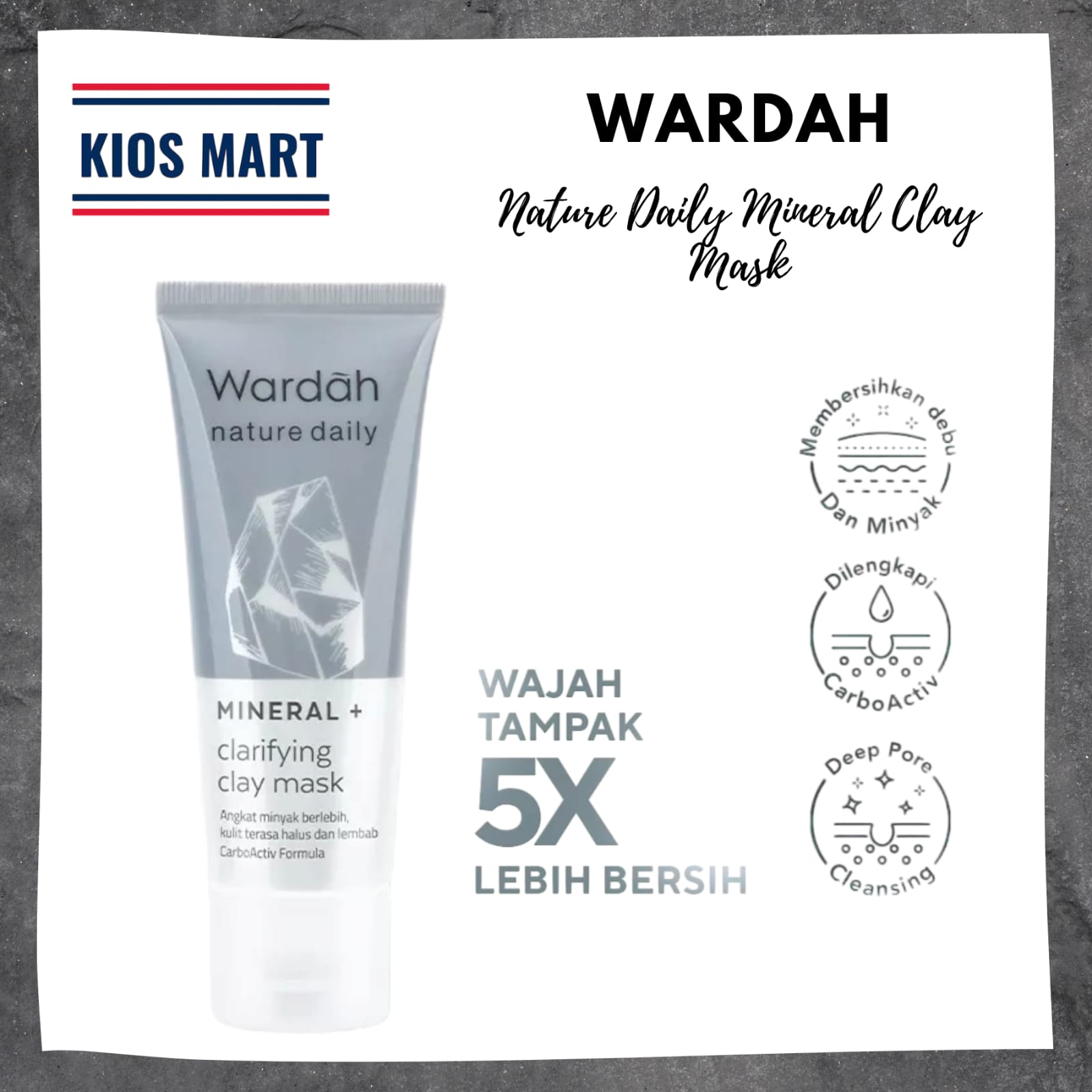 Wardah Nature Daily Mineral Clarifying Clay Mask 60 ml | Masker Wajah