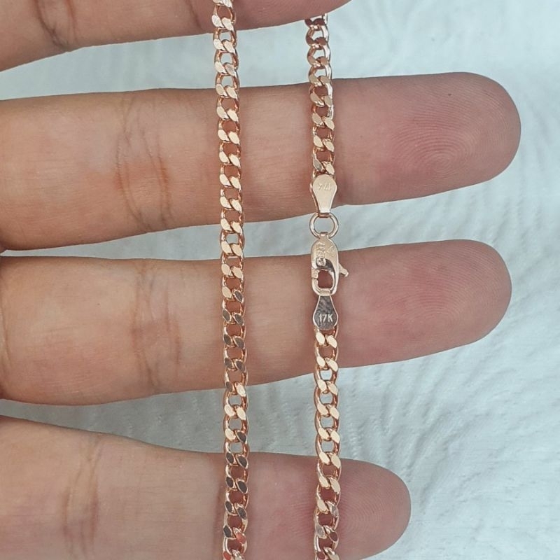 Bracelet Chain Hollow Lotus Gold Gelang Holo Gepeng Gepeng Emas 700