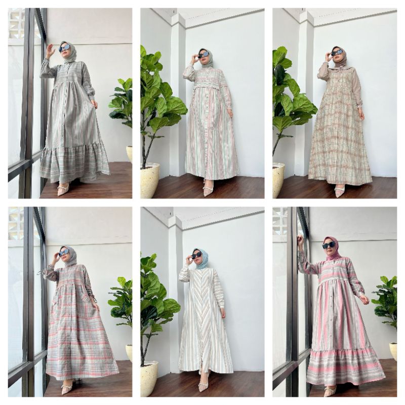 Dress Athaya / dress bahan katun triset