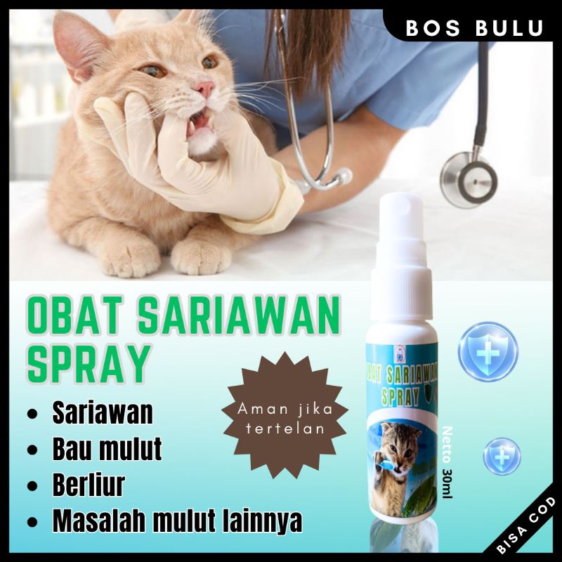 obat spray sariawan bau mulut 30ml kucing