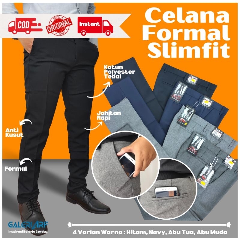 CELANA FORMAL SLIMFIT CELANA KAIN CELANA KANTOR CELANA KERJA CELANA PANJANG PRIA KEKINIAN