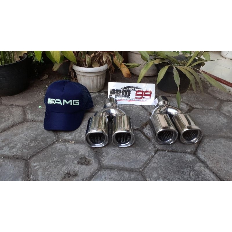 tailpipe cabang amg sepasang kanan kiri knalpot mercedes benz W202, W220 matetial stainles steel
