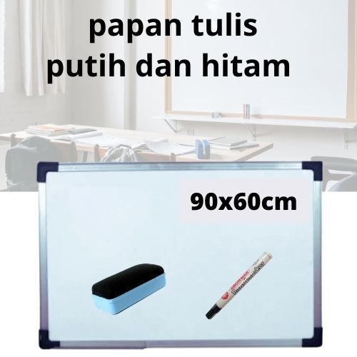 

Papan Tulis WhiteBoard 90 x 60 CM free penghapus + spidol ( COD ) RY08