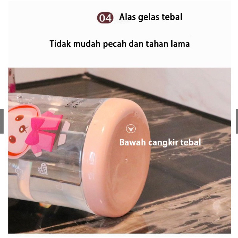 EryoneStore Botol Minum Anak Karakter Kartun Botol Air Minum Anak Sedotan 610ml Model Tanduk Rusa Lucu Free Tali Panjang Dan Sticker Karakter Unik Botol Minum Sekolah Lucu Viral